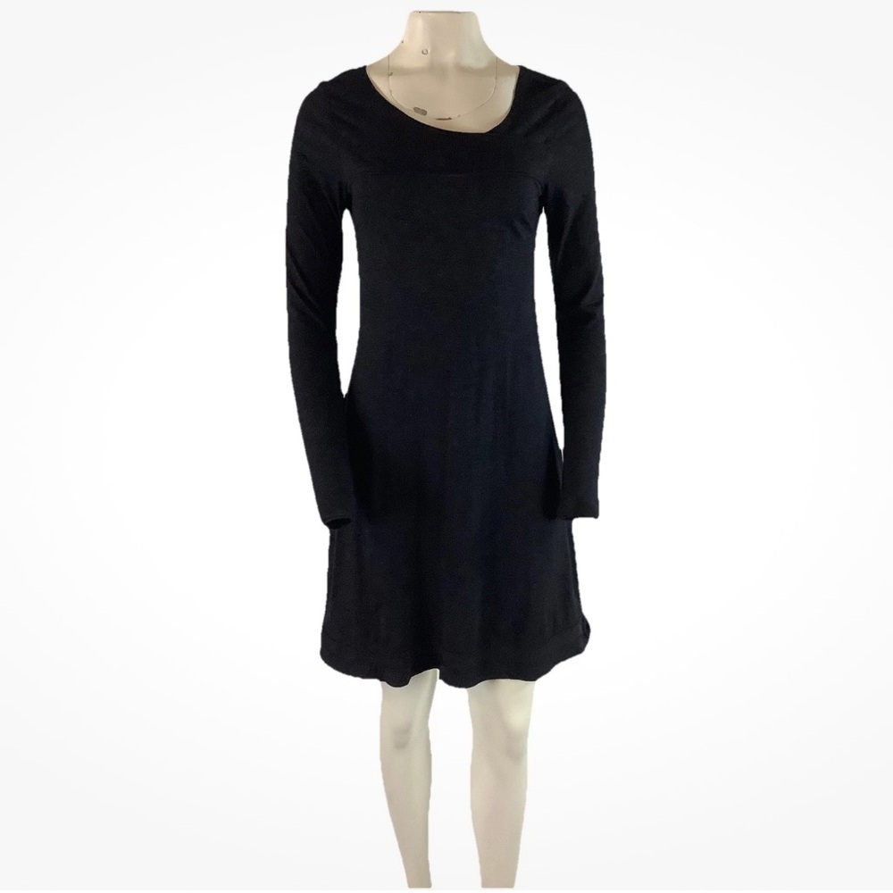 Horny Toad Sz S Long Sleeve Jersey Comfort Stretchy Pullover Dress Black